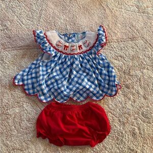 Smocked Flamingo set 6 months